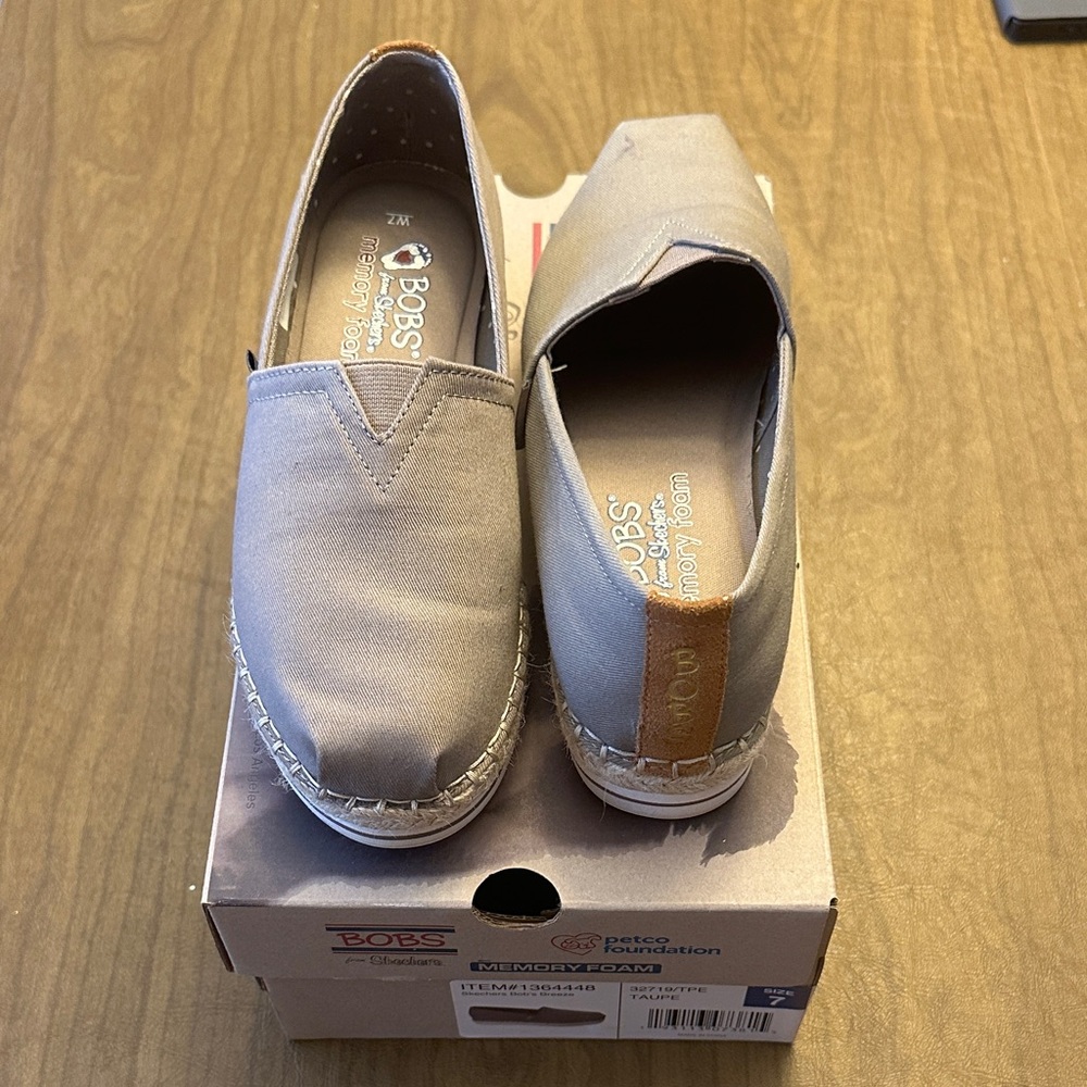 BOBS Taupe Slip-On Shoes